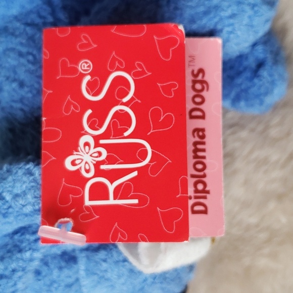Russ Berrie Luv Pets Diploma Dogs Plush Blue Graduation Stuffed Animal 5" NWT - Picture 6 of 11